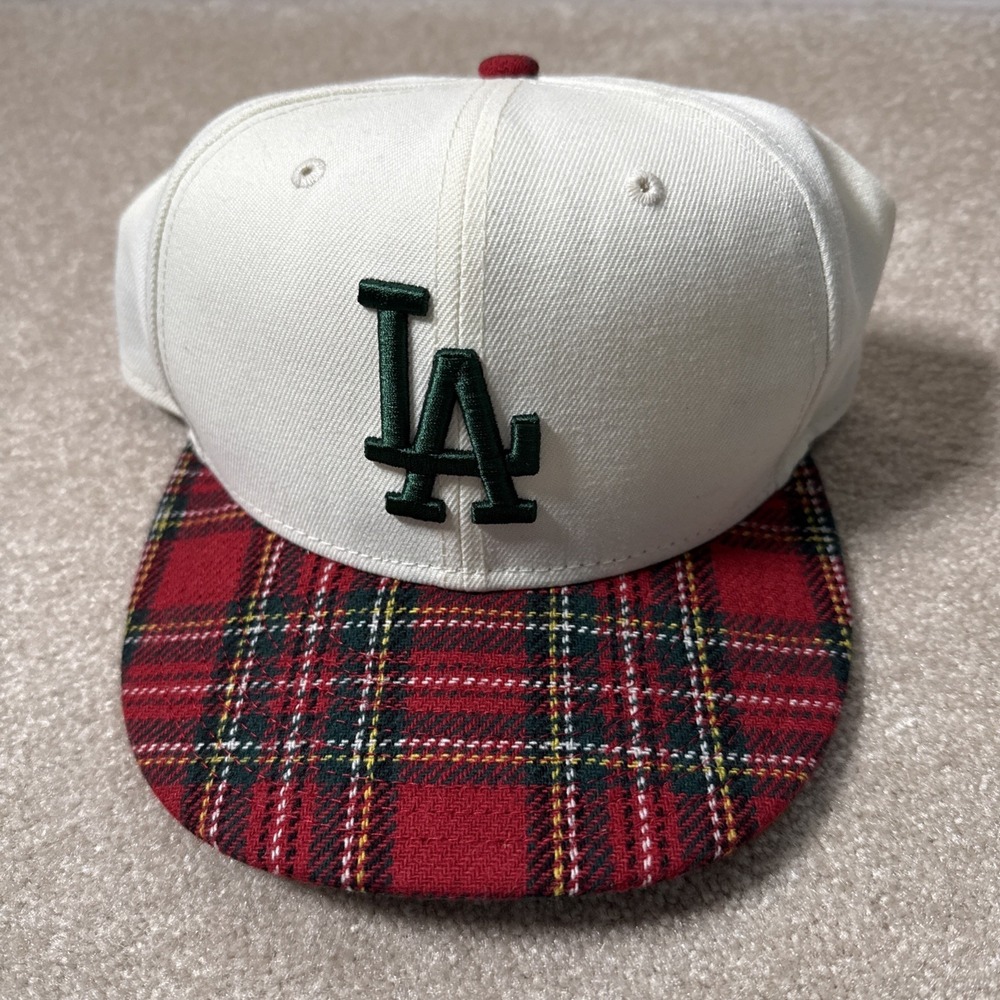 Los Angeles Dodgers Tartan Plaid Brim New Era 9Fifty Snapback Hat Cap Men MLB - Picture 2 of 9